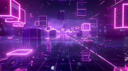 Neon Lights Cityscape.