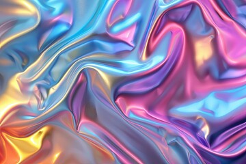 Obraz premium Abstract iridescent background with flowing colors and light reflections.
