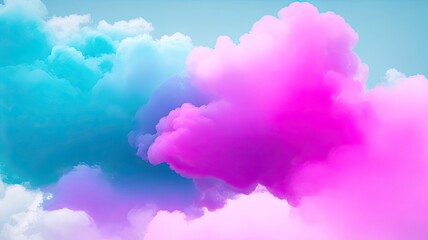 Blue, teal, purple, aqua, smoke cloud, or thought cloud that is isolated.