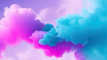 Blue, teal, purple, aqua, smoke cloud, or thought cloud that is isolated.