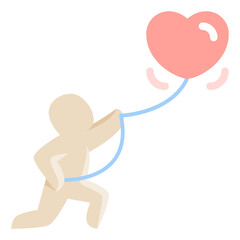 heart balloon flat icon