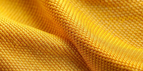 Detailed Yellow Weave of Clothing Fabric Texture. Cut Out