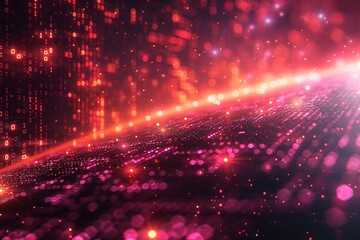 Fototapeta premium Abstract Digital Background Featuring Binary Code and AI Algorithms in Operation