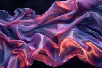 Fototapeta premium Beautiful purple pink silk satin background. Soft folds on shiny fabric. Luxury background with copy space for design. Web banner. Valentine's day, birthday. Table top view, flat lay.