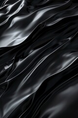 Captivating Abstract Illustration of Swirling Midnight Waves, abstract illustration, black colors wave, ethereal elegance, captivating, swirling, postcard, banner, Design