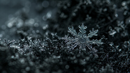 Exquisite Macro Photograph of a Single Snowflake