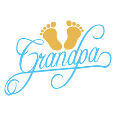 Baby Footprints First Time Grandpa Best Super Grandfather Love Grandchild Granddaddy Boy Girl Grandson Granddaughter