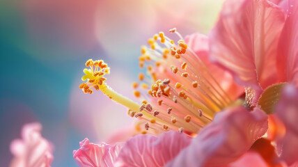 Vibrant Macro Shot of Flower Stamen with Pollen Grains