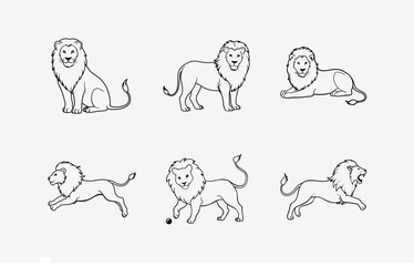 Stunning Lion Line Art Vector Set: Perfect for Your Creative Projects