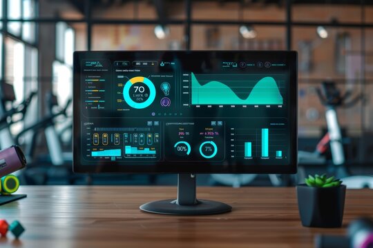 Digital Dashboard Displaying Athlete's Blood Test Results and Fitness Metrics for Health Monitoring