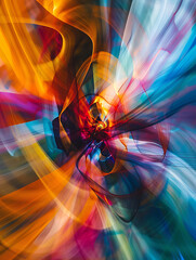 Abstract swirl of vibrant colors and light.
