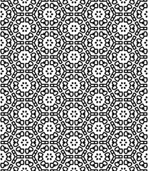 Black and white seamless abstract pattern. Background and backdrop. Grayscale ornamental design.