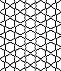 Obraz premium Black and white seamless abstract pattern. Background and backdrop. Grayscale ornamental design.