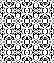 Black and white seamless abstract pattern. Background and backdrop. Grayscale ornamental design.