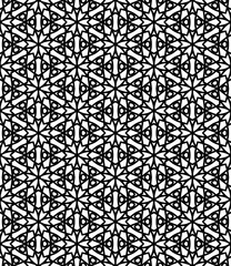 Black and white seamless abstract pattern. Background and backdrop. Grayscale ornamental design.