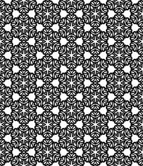 Black and white seamless abstract pattern. Background and backdrop. Grayscale ornamental design.