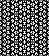 Black and white seamless abstract pattern. Background and backdrop. Grayscale ornamental design.