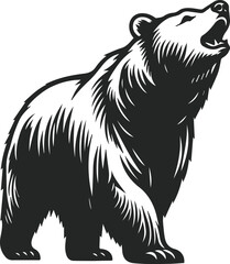 bear silhouettes vector art illustration