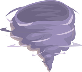 Cartoon illustration of a big tornado rotating, a natural disaster