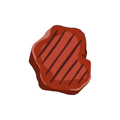 barbecue steak grill cartoon. beef food, cook barbeque, black fork barbecue steak grill sign. isolated symbol vector illustration