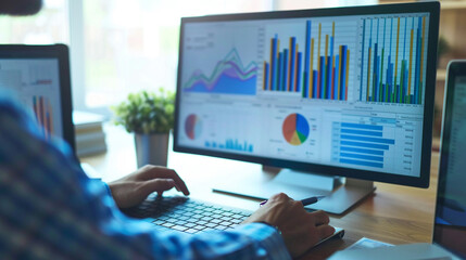 A data analyst creating a time-series analysis.