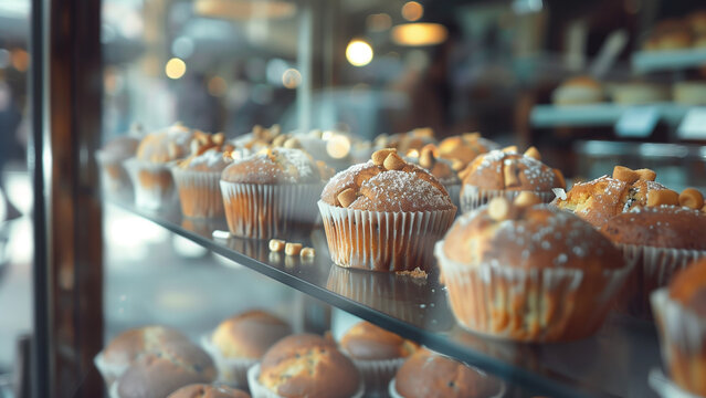 Vintage Vibe: Delicious Muffins in a Cozy Bakery