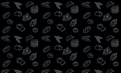 Seamless vector bakery & pastry pattern
