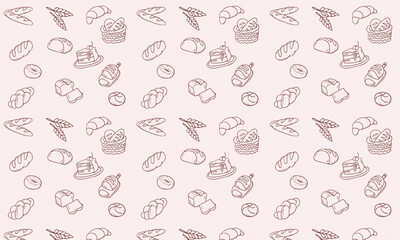 Seamless vector bakery & pastry pattern

