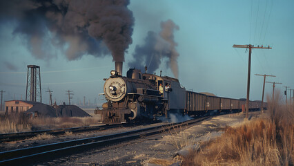 Obraz premium Retro Railways: 1960s Coal Train Image