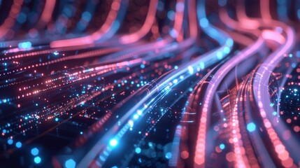 Fototapeta premium Futuristic abstract background with digital blue light effects, ideal for modern technology and cyber