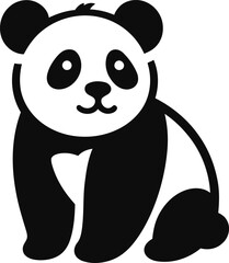 Vector illustration of panda isolated on white background.