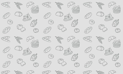 Seamless vector bakery & pastry pattern
