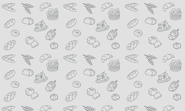 Seamless vector bakery & pastry pattern

