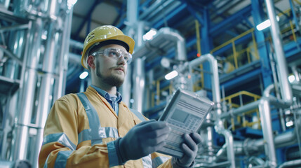 Fototapeta premium The engineer is implementing lean manufacturing principles.