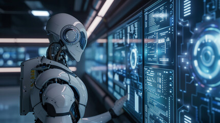 An AI system identifying potential threats in a corporate network. technology AI