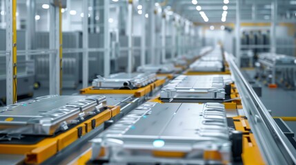 Mass production assembly line of electric vehicle battery cells