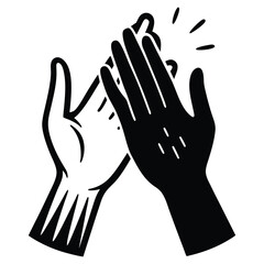 Friendship day High Five  silhouette vector illustration 
