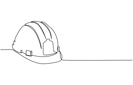 recommend clip art: Single continuous line drawing of safety helmet wor safty work. Labor minimalist concept. Banner and logo for labor days. simple line, Labor Day doodle art design hand outline building. pro vector.