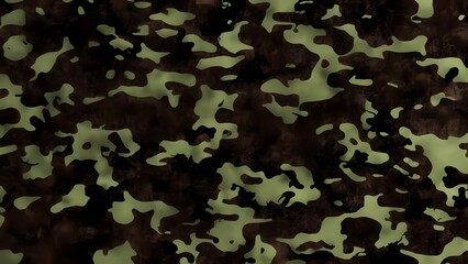 Fototapeta premium Camouflage military texture, khaki woodland pattern, army uniform design