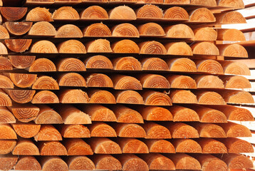 Carefully sawn and stacked wood