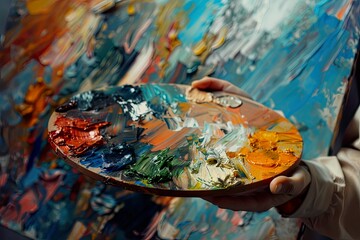 Fototapeta premium Artist's Palette with Vibrant Colors