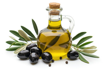 bottle of oil with olives