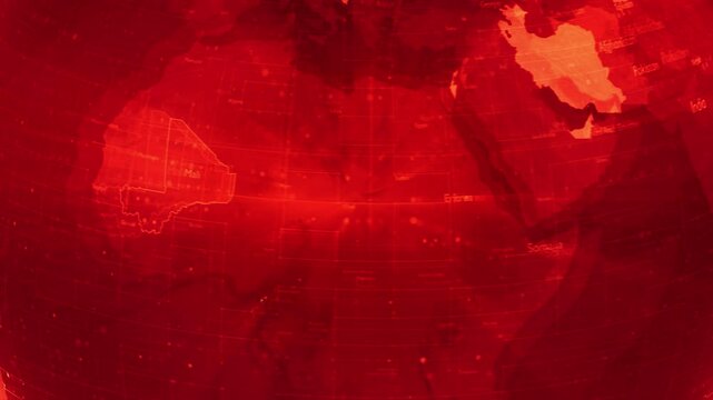 Red Digital Stylised World Map Country Zoom Mali