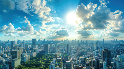 Obraz premium View of the metropolis in sunny weather