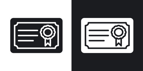 Diploma vector icon set in solid black and white color