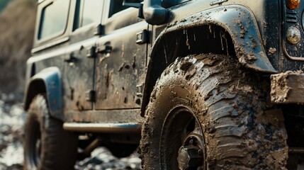 Old abandoned military jeep off-road