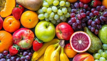 Vibrant Assortment of Fresh Fruits - AI generated digital art