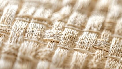 Close-Up of Beige Woven Texture