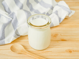 A jar of plain yogurt