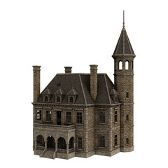 Obraz premium 3d render old victorian mansion manor isolated